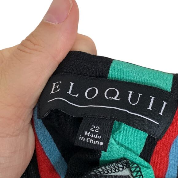 Eloquii Striped Plus Size Cold Shoulder Dress Size 22 - Picture 3 of 4